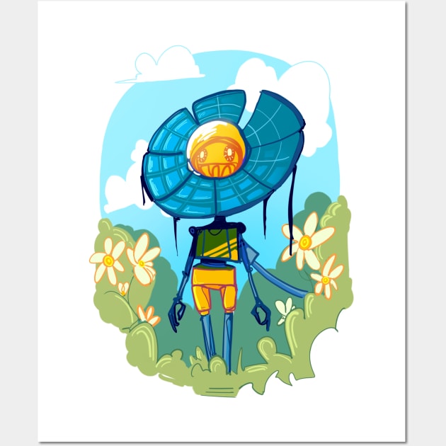 Flower Robot Wall Art by AshenShop